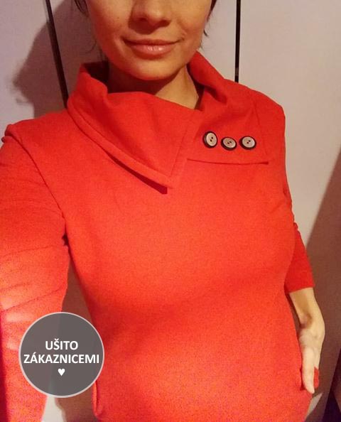 Střih - dámské šaty s výrazným límcem - ušila Martina K.