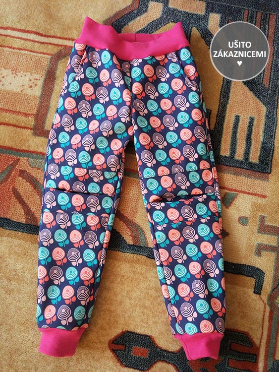 Střih - dětské softshellové kalhoty - rostoucí - ušila Zuzka