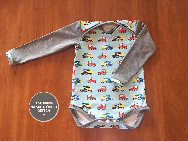 Střih - dětské body pro látkové plenky- ušito testery - ušila Petra P.