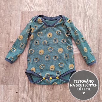 Střih - dětské body pro látkové plenky- ušito testery - ušila Zuzana V.