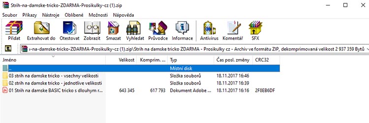 Jak otevřít soubor ZIP se střihy