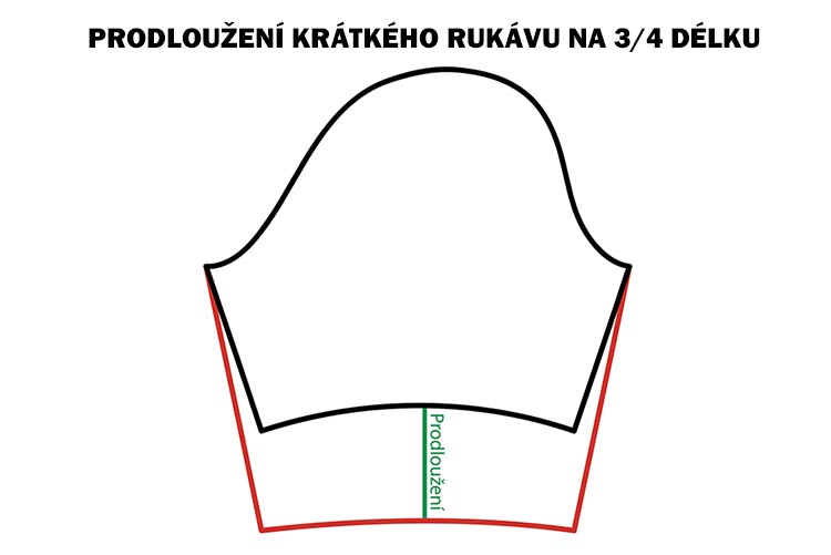 Prodloužení krátkého rukávu na 3/4 délku