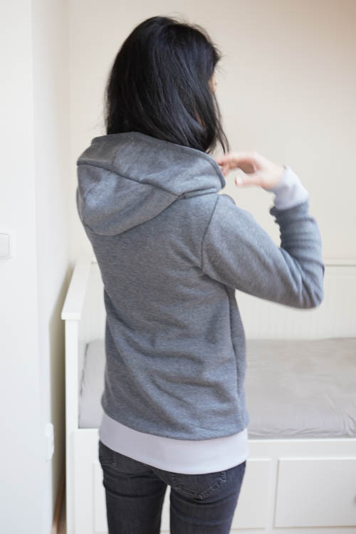 Střih - dámská mikina s kapucí na zip (+ návod na šití zdarma)