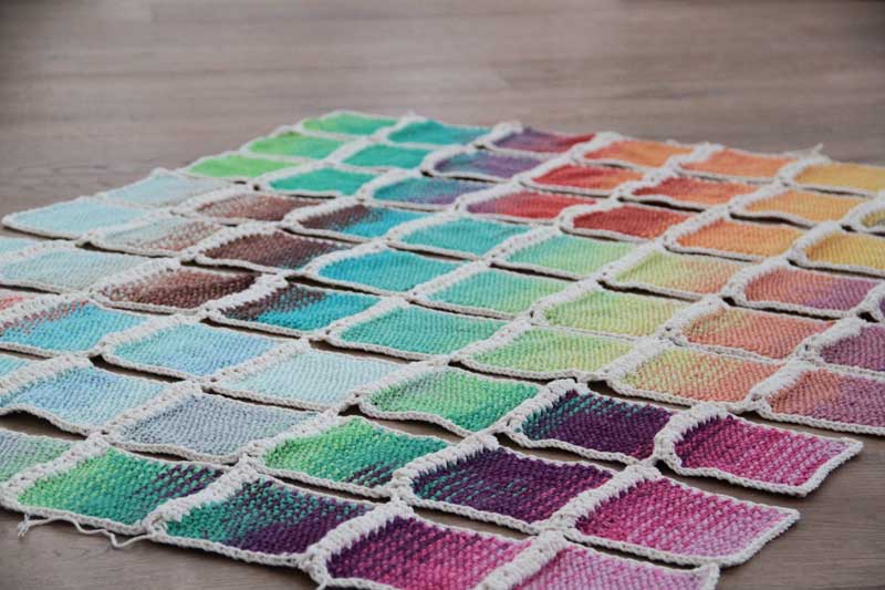 Projekt leden / únor 2017 - ručně pletená deka ve stylu patchwork